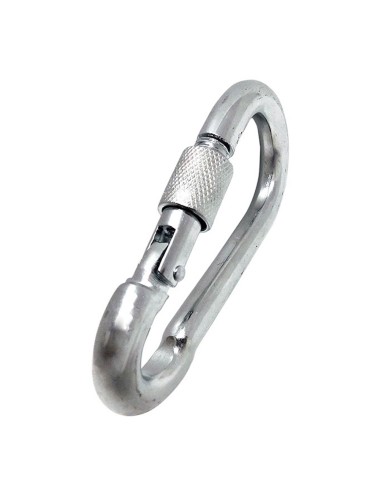 Mosquetón bombero con seguro, msq02, acero galvanizado, 7 x 70 mm. 2 unidades