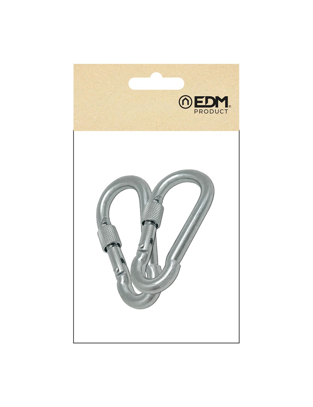 Mosquetón bombero con seguro, msq02, acero galvanizado, 7 x 70 mm. 2 unidades