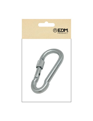 Mosquetón bombero con seguro, msq02, acero galvanizado, 9 x 90 mm