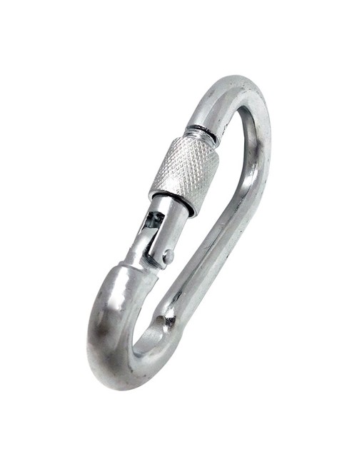 Mosquetón bombero con seguro, msq02, acero galvanizado, 10 x 100 mm