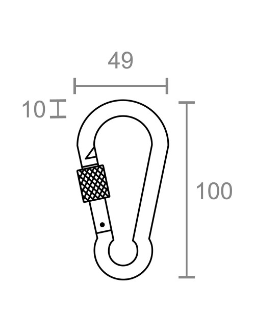 Mosquetón bombero con seguro, msq02, acero galvanizado, 10 x 100 mm