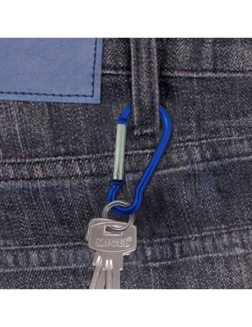 Mosquetón msq04, aluminio, colores surtidos, 6 x 60 mm, 2 unidades