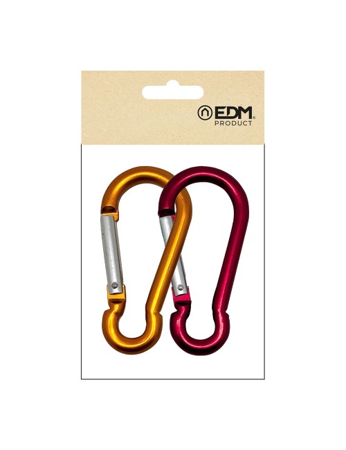 Mosquetón msq04 aluminio, colores surtidos, 7 x 70 mm, 2 unidades