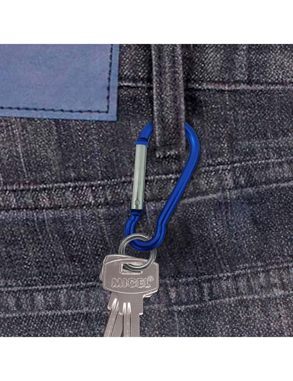 Mosquetón msq04, aluminio, colores surtidos, 8 x 80 mm