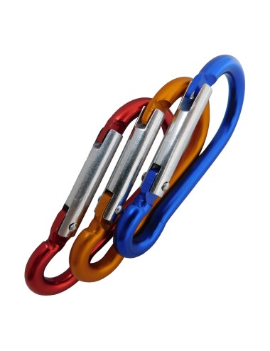 Mosquetón msq04, aluminio, colores surtidos, 10 x 100 mm