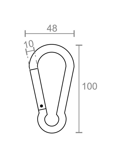 Mosquetón msq04, aluminio, colores surtidos, 10 x 100 mm