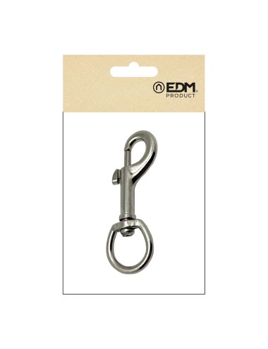 Mosquetón llavero anilla, msq05, acero niquelado, 82 mm, 3/4"