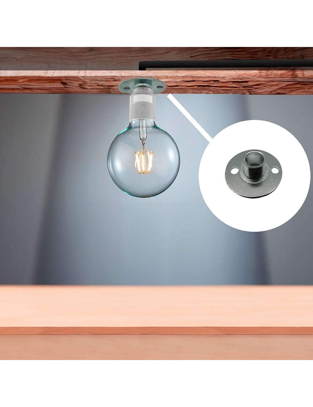 Soporte con espiga, ap15, acero zincado, 26 mm. 2 unidades