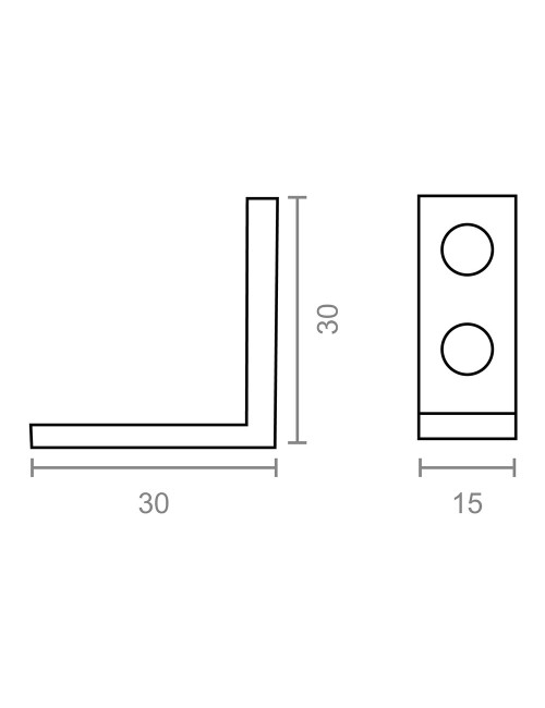 Ángulo refuerzo an02, acero zincado, 30 x 30 x 15 mm. 4 unidades