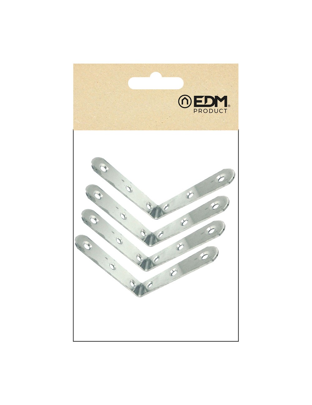 Ángulo refuerzo an24, acero inoxidable, 80 x 80 x 19 mm. 4 unidades