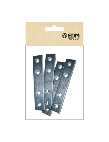Placa recta unión plc02, acero zincado, 40 x 15 x 2 mm. 4 unidades