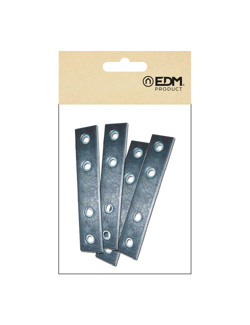Placa recta unión plc02, acero zincado, 40 x 15 x 2 mm. 4 unidades