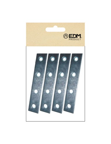 Placa recta unión plc02, acero zincado, 120 x 15 x 2 mm. 4 unidades