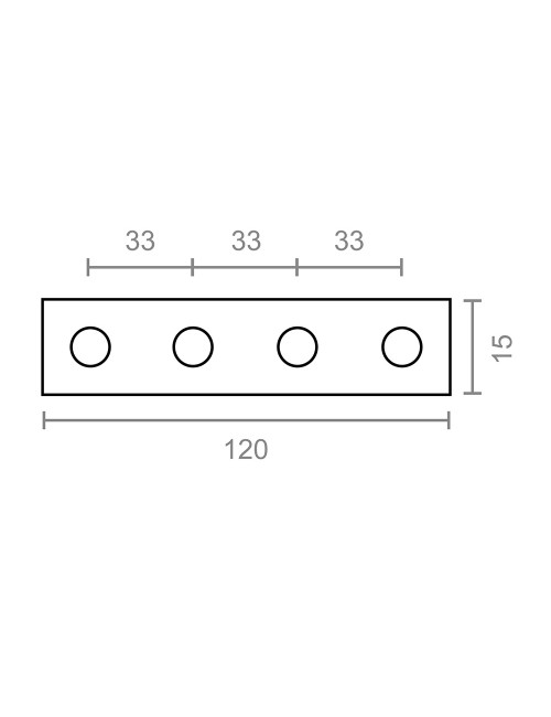 Placa recta unión plc02, acero zincado, 120 x 15 x 2 mm. 4 unidades