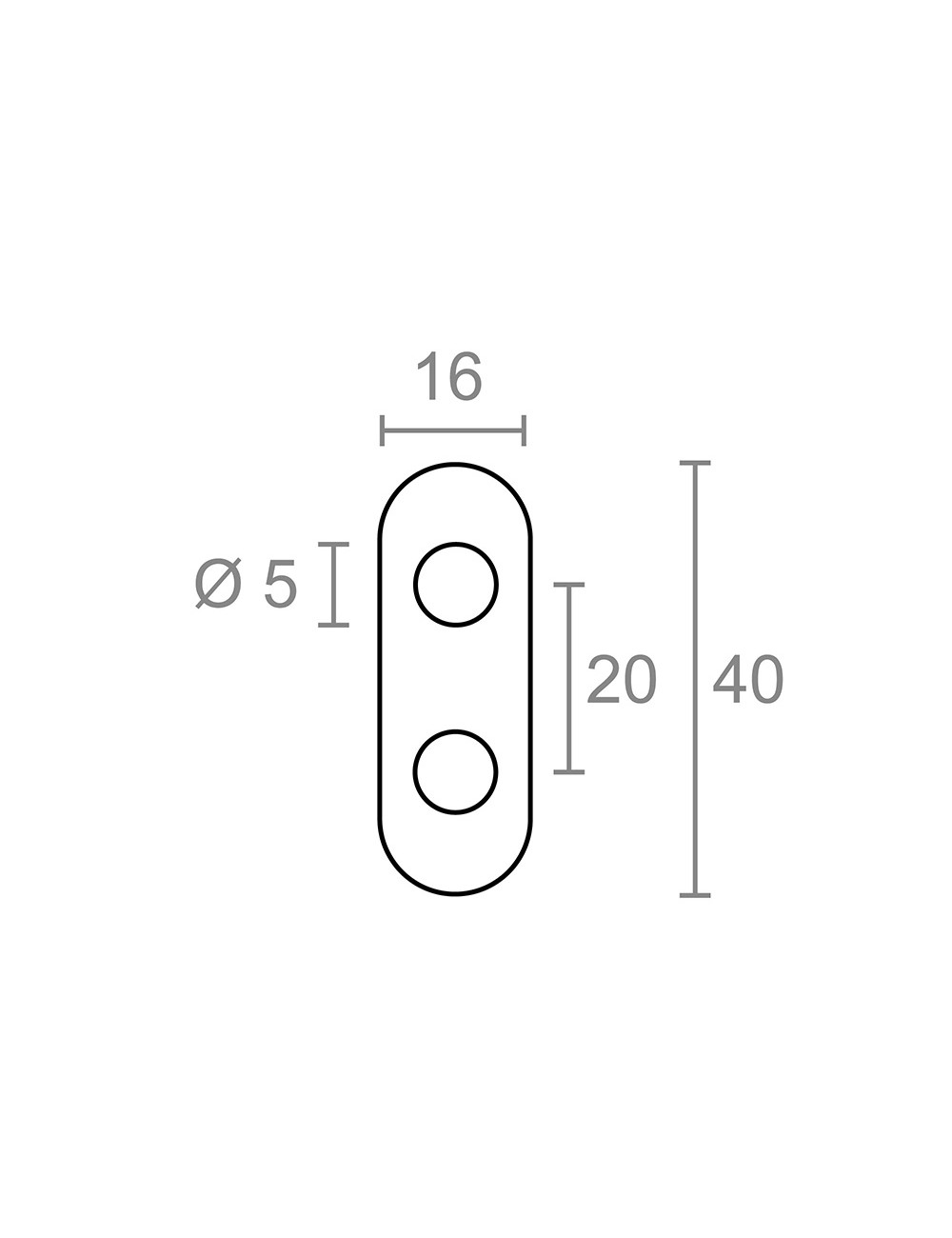 Placa recta unión plc14, acero inoxidable, 40 x 16 x 1,5 mm. 4 unidades