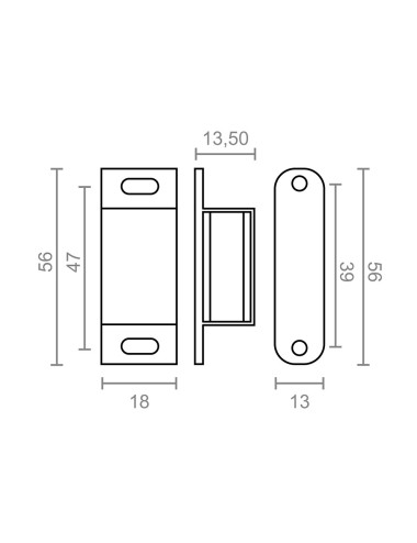 Cierre magnético im02, blanco, 56 x 18 mm, 2 unidades