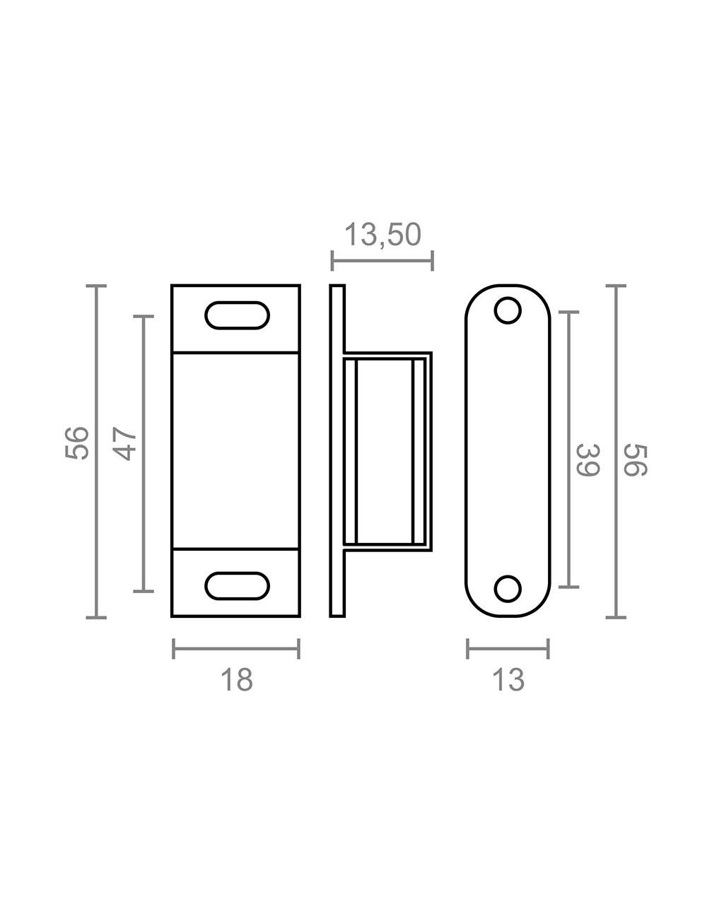 Cierre magnético im02, marrón, 56 x 18 mm, 2 unidades