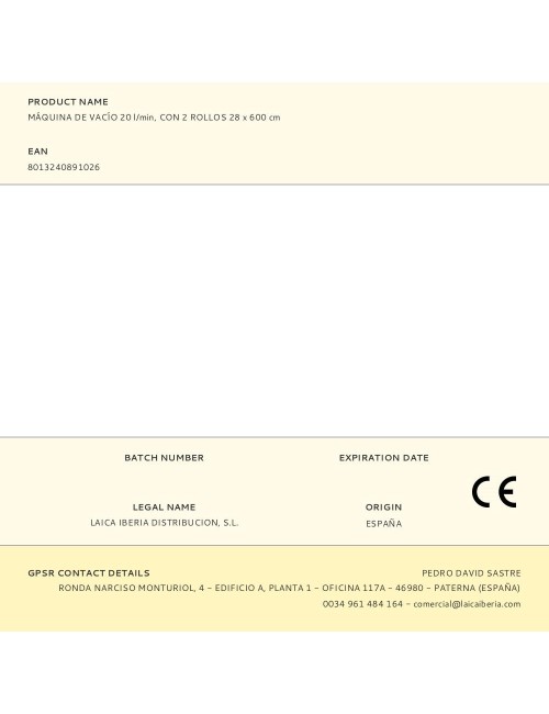 Máquina de vacío 20 l/min, con 2 rollos 28 x 600 cm