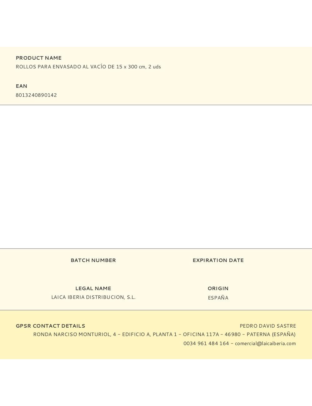 Rollos para envasado al vacío de 15 x 300 cm, 2 uds