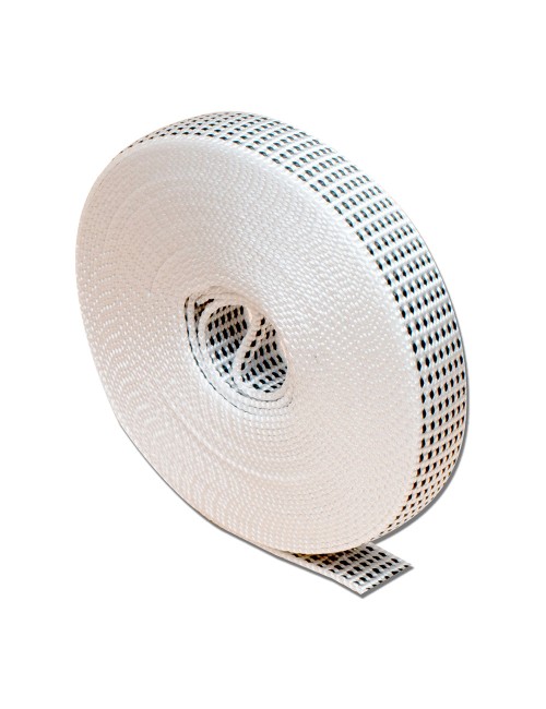 Cinta persiana pr26, blanca con moteado negro, 18 mm x 6 m