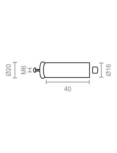 Tope persiana pr08, gris 40 mm 2 unidades