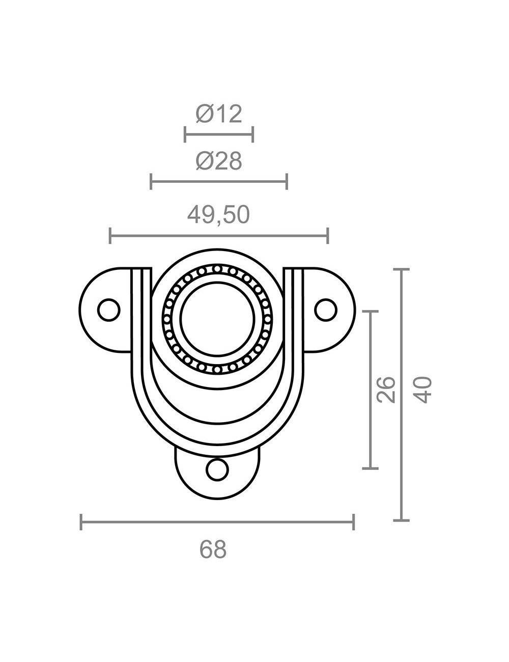 Soporte pr15+rodamento pr16 28 mm zincado