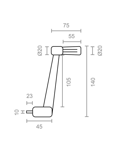 Manilla para torno persiana pr27 40 kg blanco