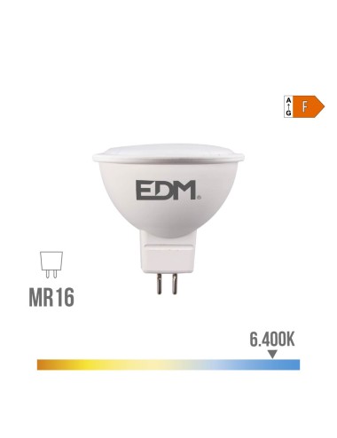 Bombilla dicroica led mr16 8 w 780 lm 6400 k luz fría 120° ø5 x 5 cm