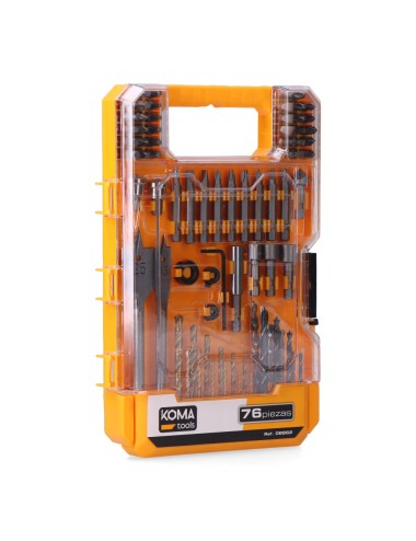 Puntas y brocas, juego de 76 piezas, 25,5 x 3,6 x 17 cm