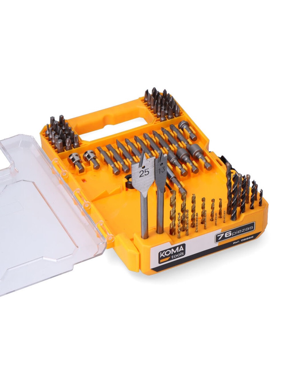 Puntas y brocas, juego de 76 piezas, 25,5 x 3,6 x 17 cm