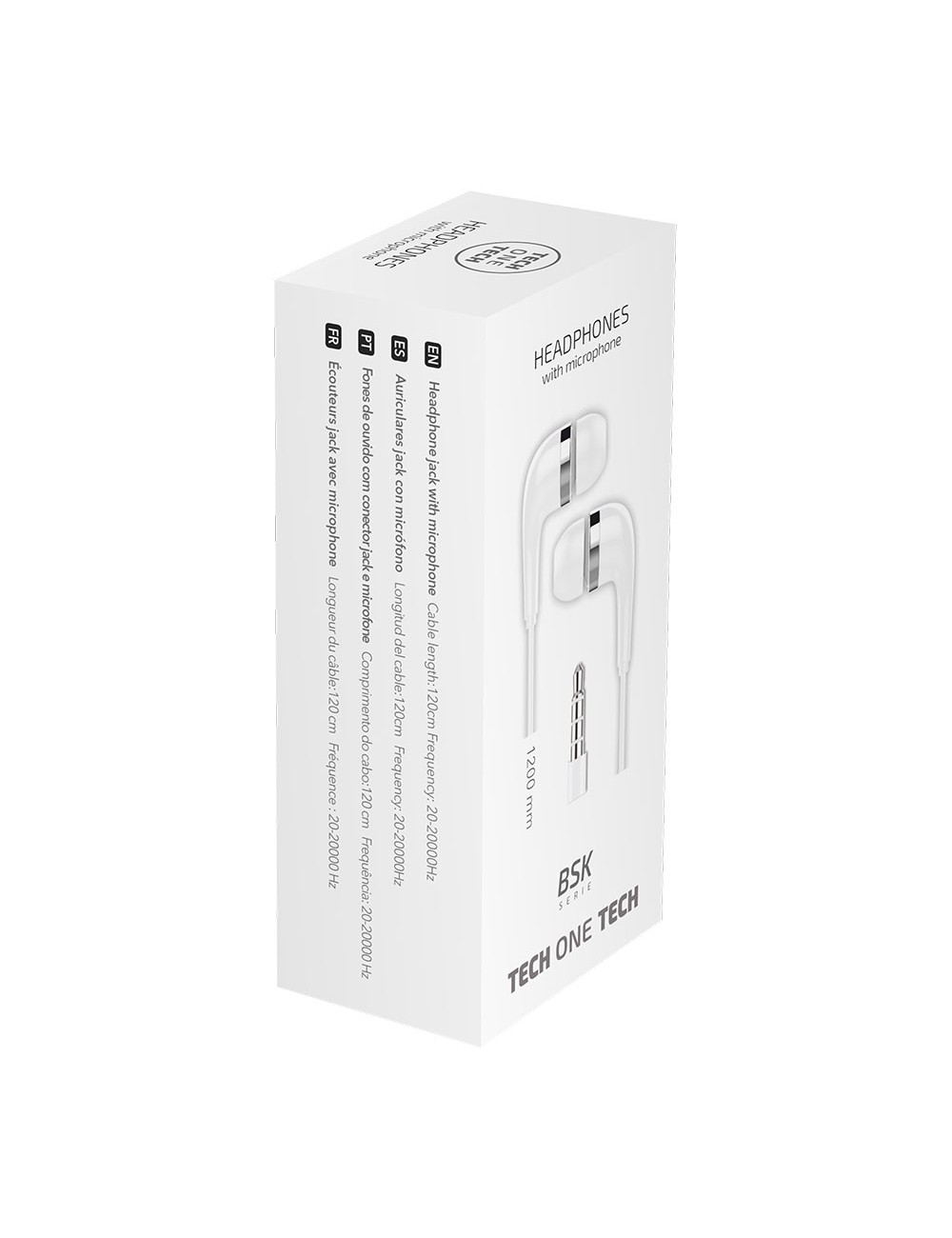 Auriculares bsk jack con micrófono, blanco