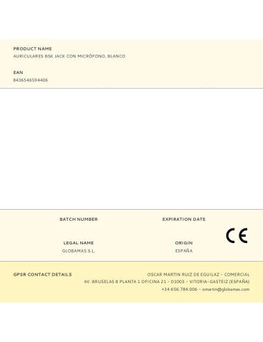 Auriculares bsk jack con micrófono, blanco