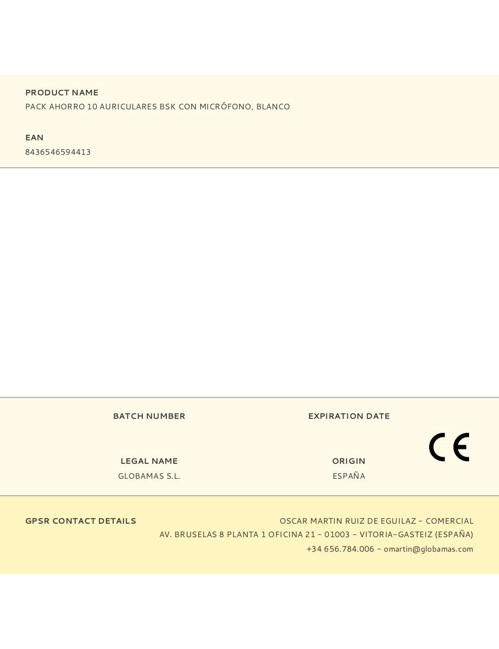 Pack ahorro 10 auriculares bsk con micrófono, blanco