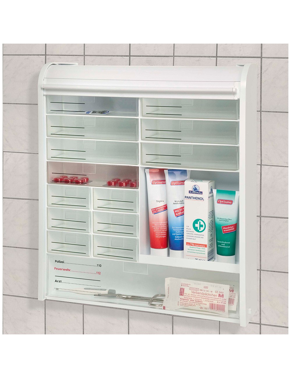 Armario botiquín con cerradura 42 x 48 x 10 cm