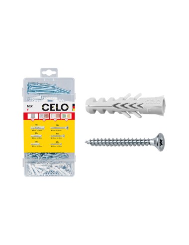 Tacos de nylon f 5, 6, 8 + tornillos, caja 210 uds