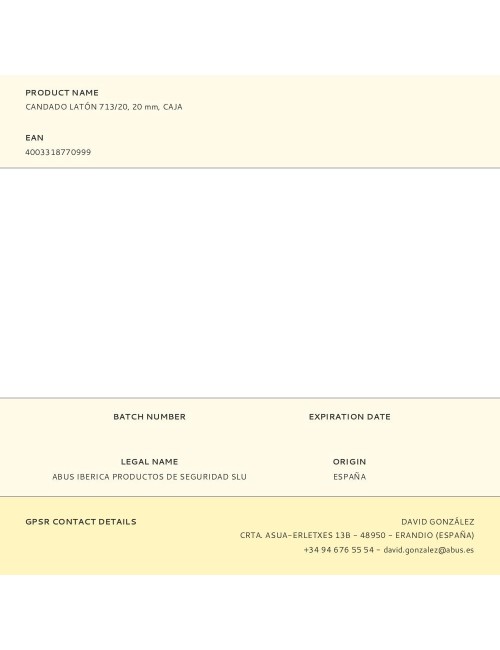 Candado latón 713/20, 20 mm, caja