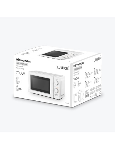 Microondas 700 w blanco 20 l 5 funciones ( 4 niveles + descongelación)