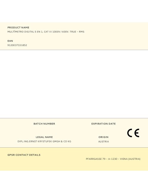 Multímetro digital 5 en 1, cat iii 1000v / 600v. true - rms