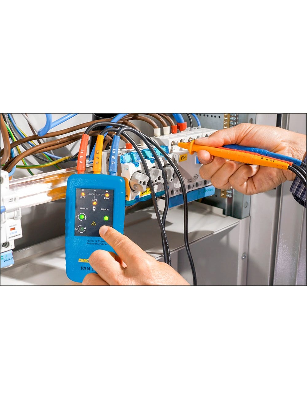 Indicador de dirección de motor y campo rotativo