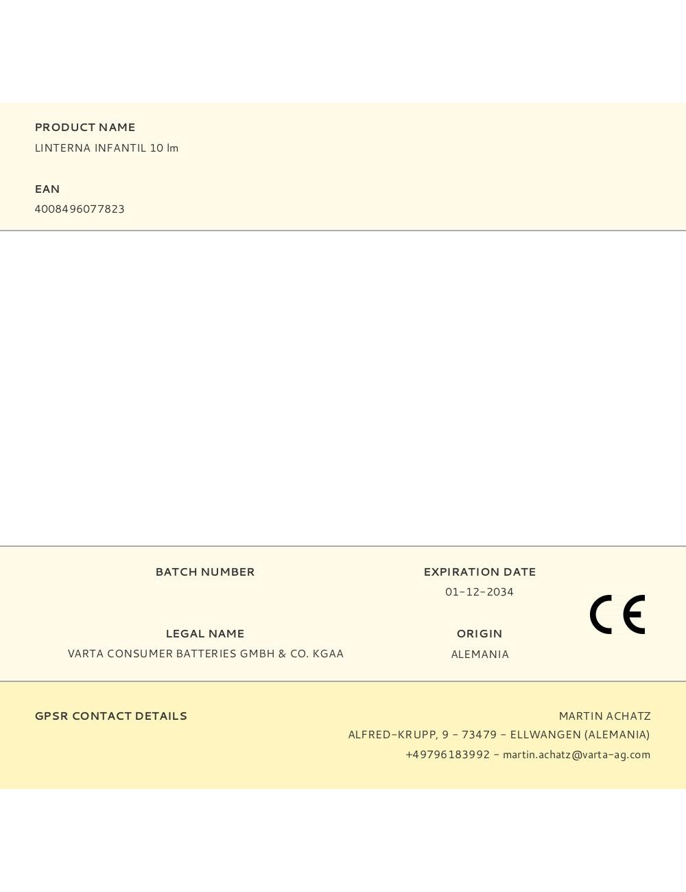 Linterna infantil 10 lm