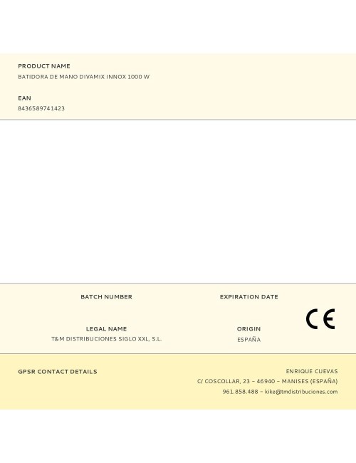 Batidora de mano divamix innox 1000 w