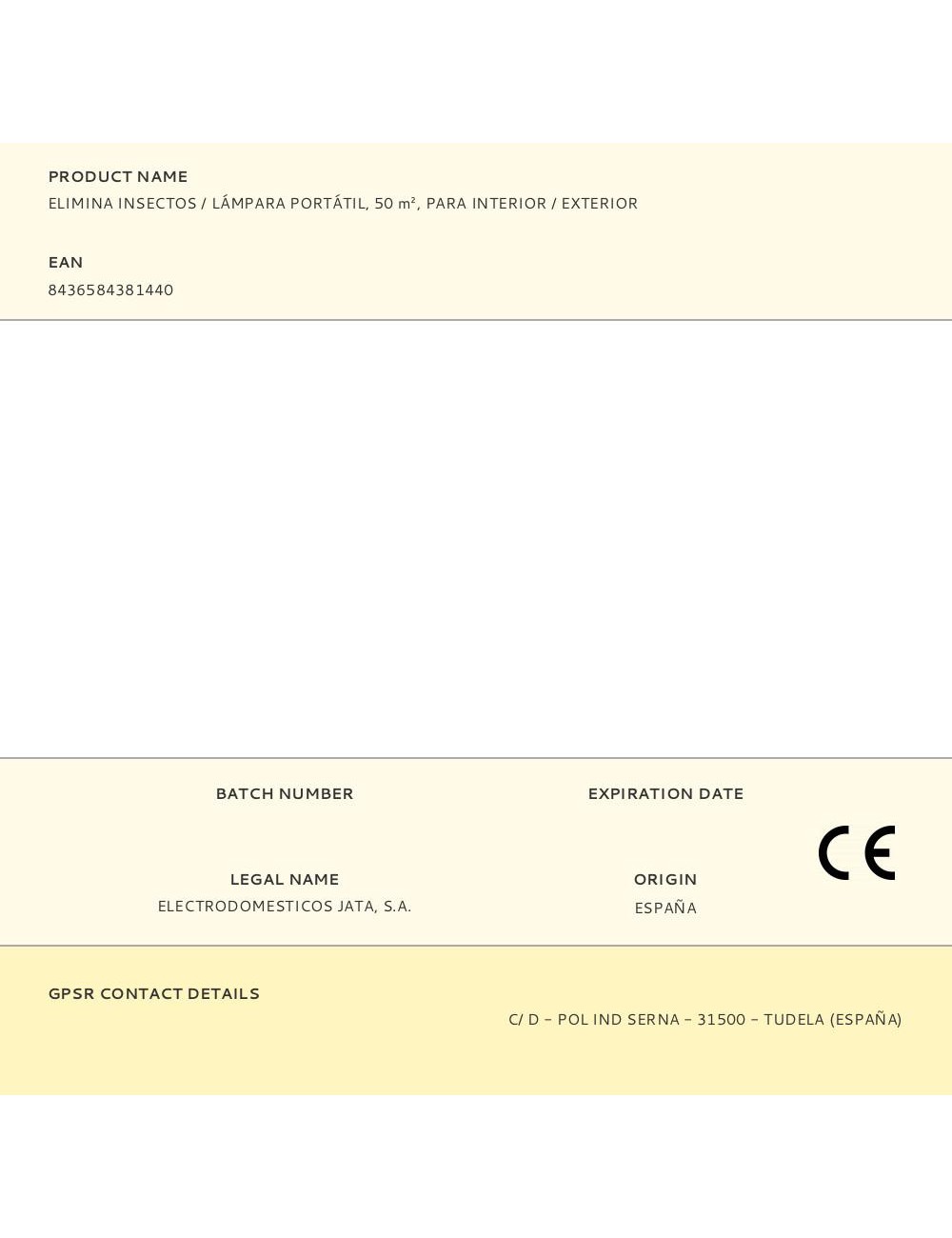 Elimina insectos / lámpara portátil, 50 m, para interior / exterior