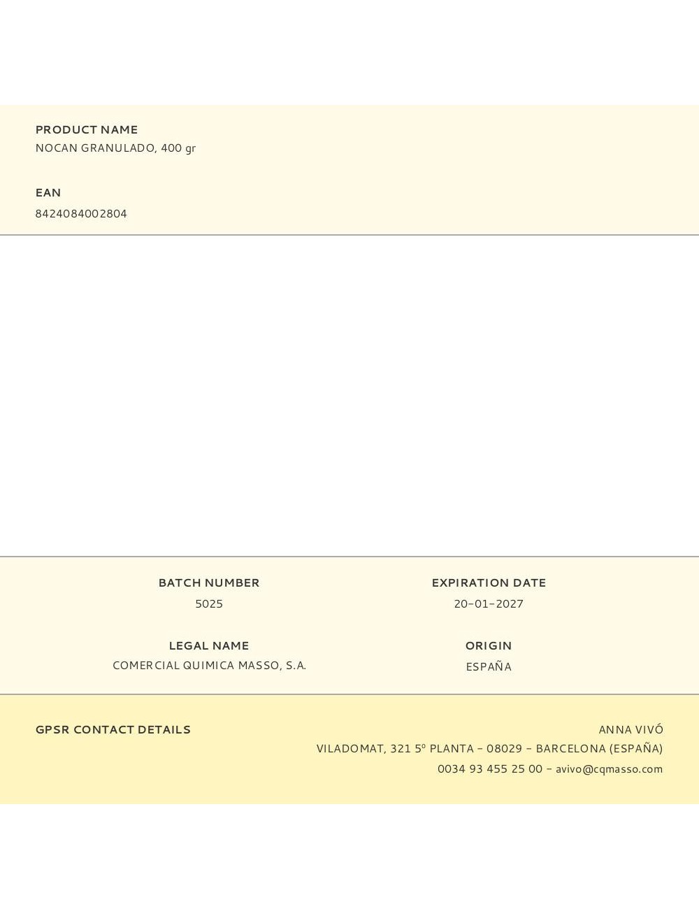 Nocan granulado, 400 gr