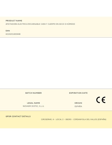 Afeitadora electrica recargable cara y cuerpo en seco o húmedo