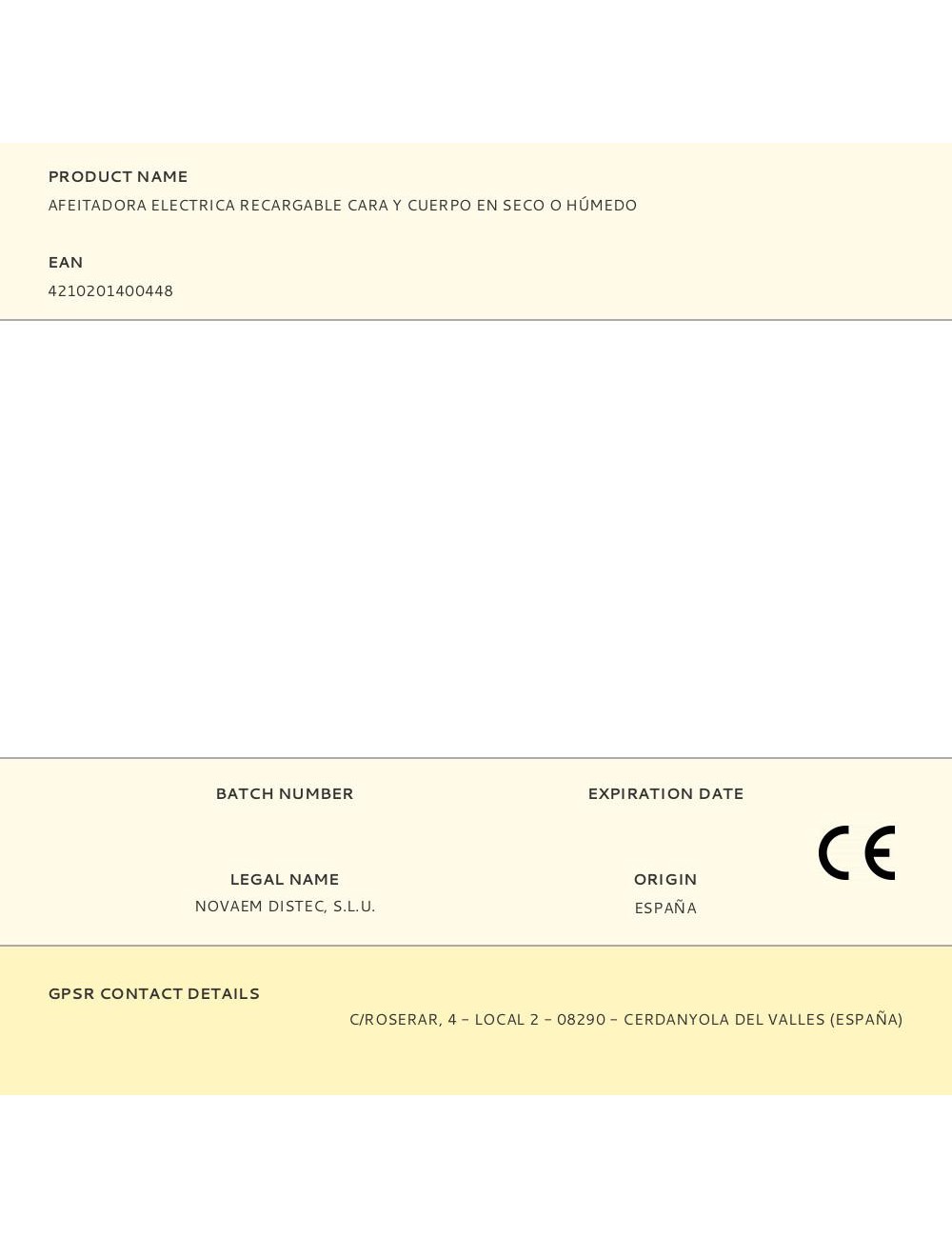 Afeitadora electrica recargable cara y cuerpo en seco o húmedo