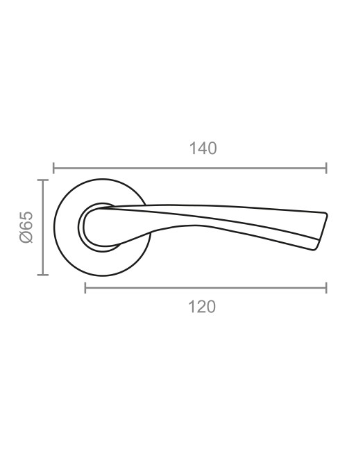 Juego roseta 707 níquel satinado ø 65 x 120 mm