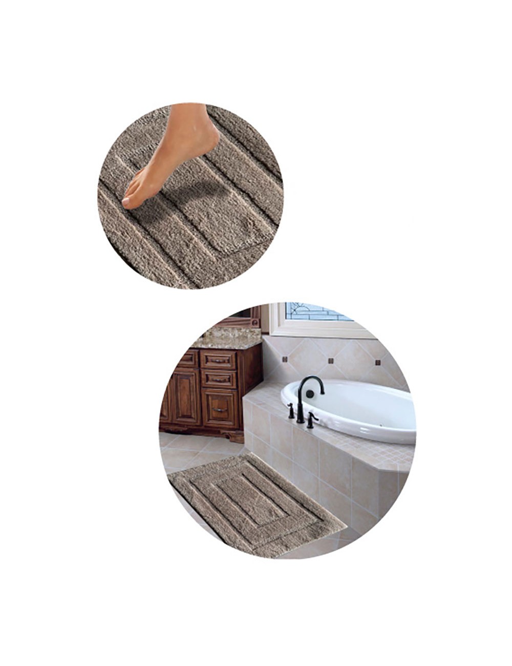 Alfombra de baño esculpida antideslizante, colores surtidos, 40 x 60 cm
