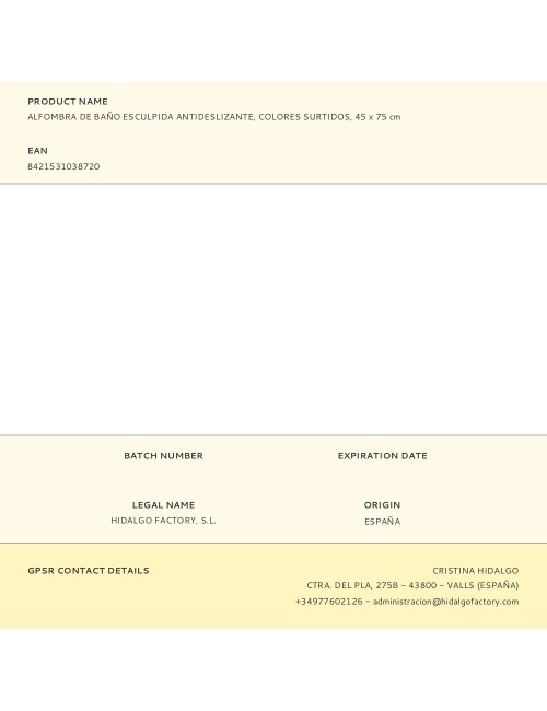 Alfombra de baño esculpida antideslizante, colores surtidos, 45 x 75 cm