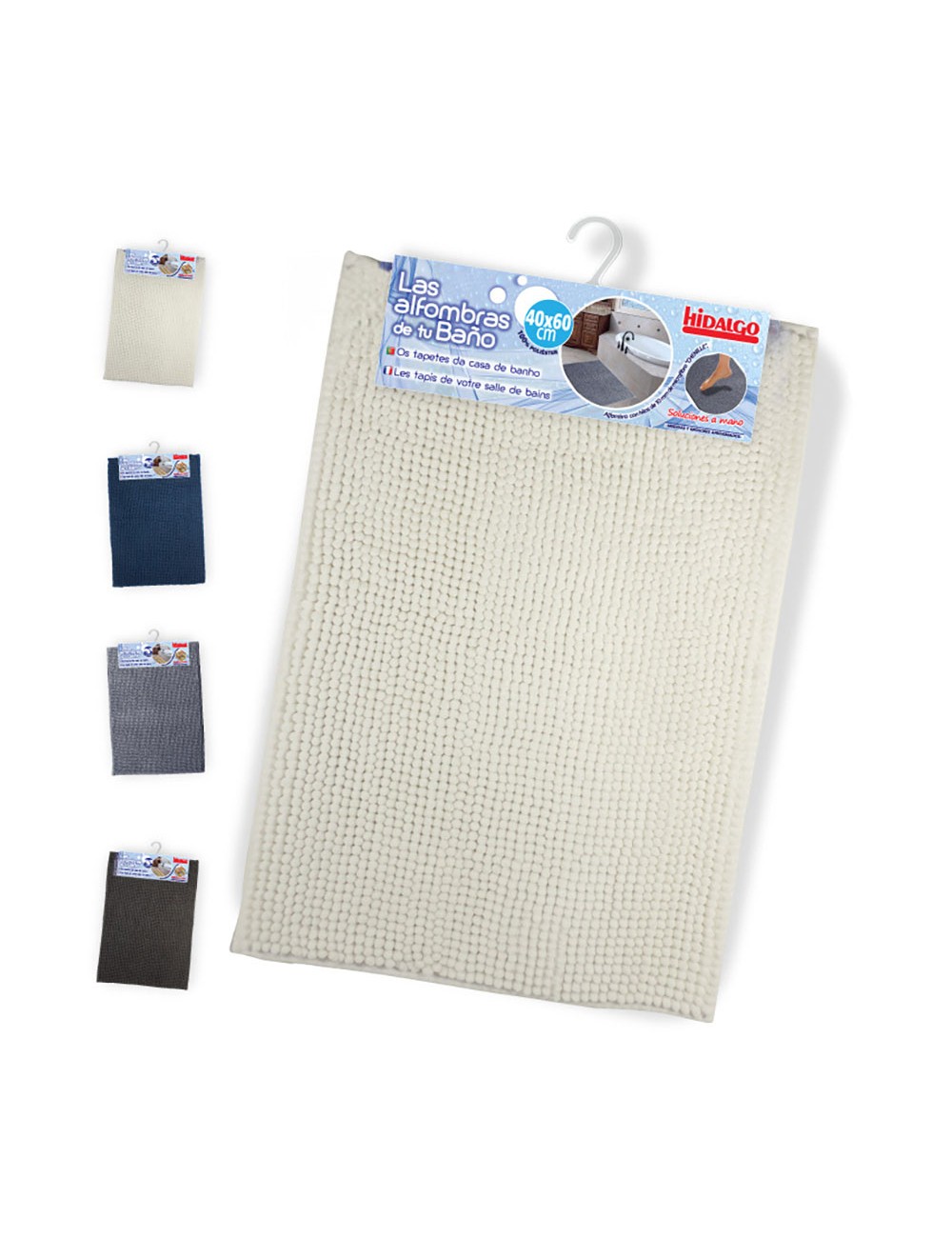 Alfombra de baño shaggy, colores surtidos 45 x 75 cm