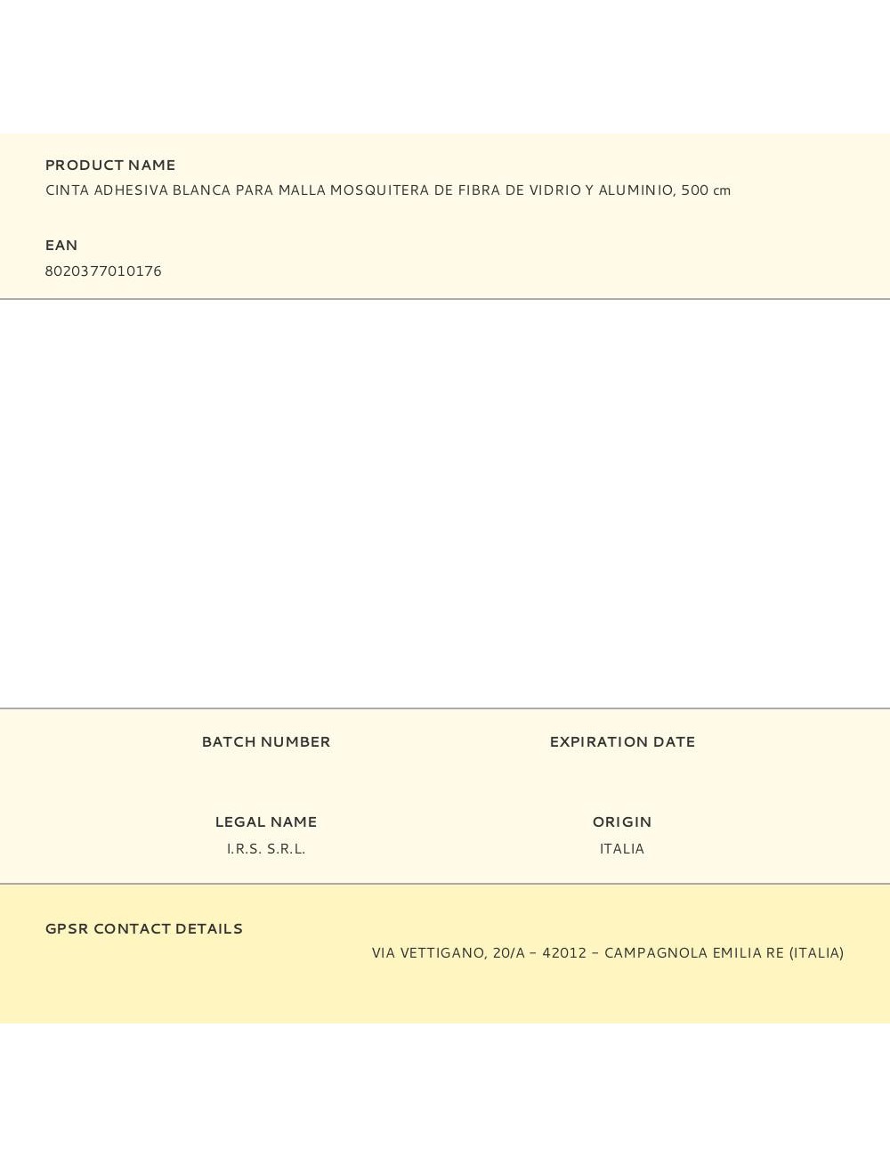 Cinta adhesiva blanca para malla mosquitera de fibra de vidrio y aluminio, 500 cm